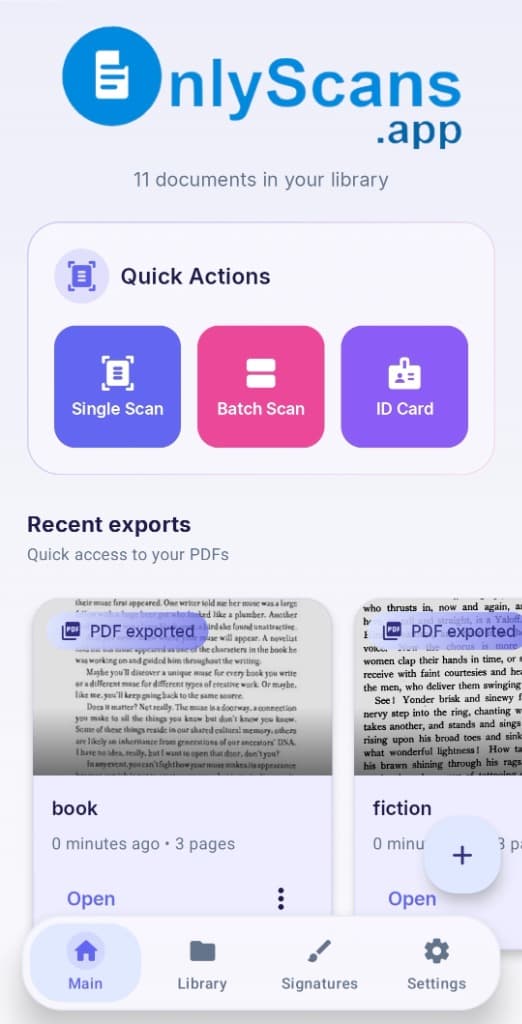 OnlyScans app screenshot
